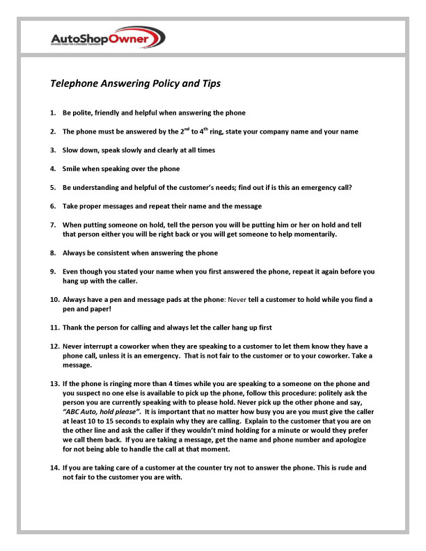 More information about "Telephone Answering Policy and Tips"