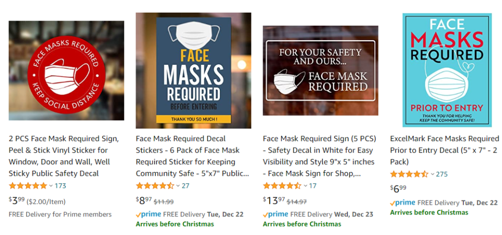 Auto Shop Face Mask Required Sign