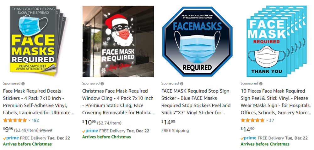 face mask required sign